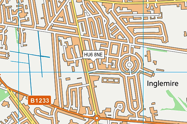 HU6 8NE map - OS VectorMap District (Ordnance Survey)