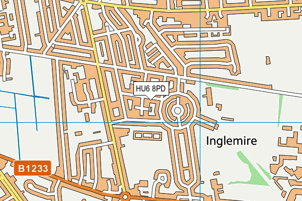 HU6 8PD map - OS VectorMap District (Ordnance Survey)