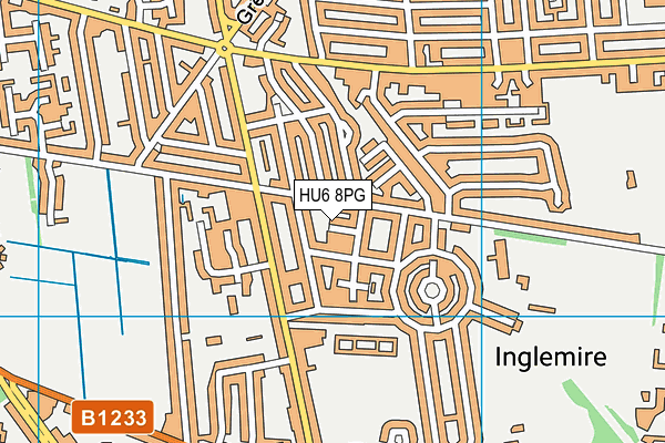 HU6 8PG map - OS VectorMap District (Ordnance Survey)