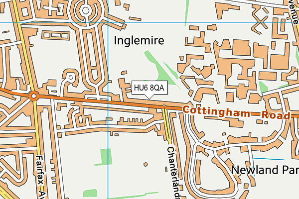 King George V Playing Fields (Inglemire) map (HU6 8QA) - OS VectorMap District (Ordnance Survey)