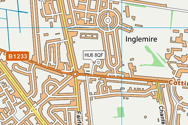 HU6 8QF map - OS VectorMap District (Ordnance Survey)