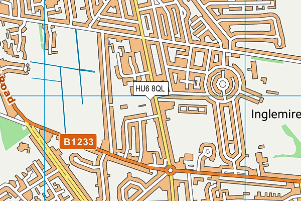 HU6 8QL map - OS VectorMap District (Ordnance Survey)