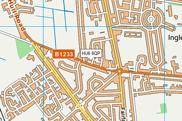 HU6 8QP map - OS VectorMap District (Ordnance Survey)
