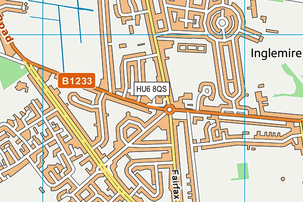 HU6 8QS map - OS VectorMap District (Ordnance Survey)