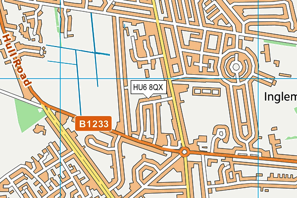 HU6 8QX map - OS VectorMap District (Ordnance Survey)