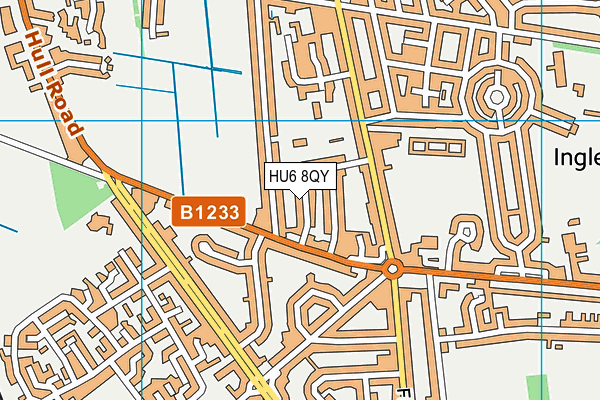 HU6 8QY map - OS VectorMap District (Ordnance Survey)