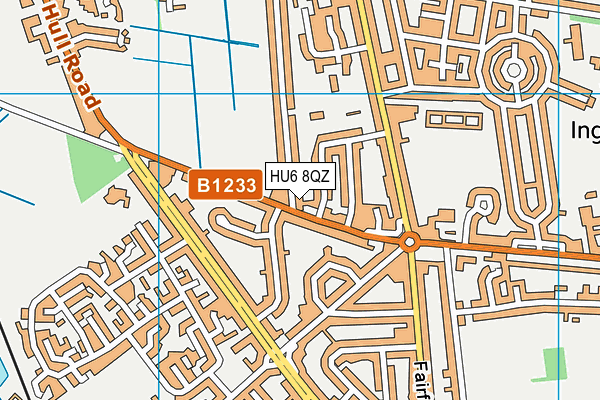 HU6 8QZ map - OS VectorMap District (Ordnance Survey)