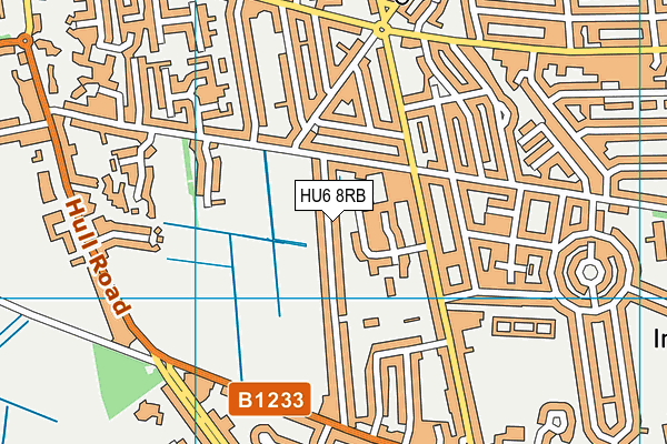 HU6 8RB map - OS VectorMap District (Ordnance Survey)