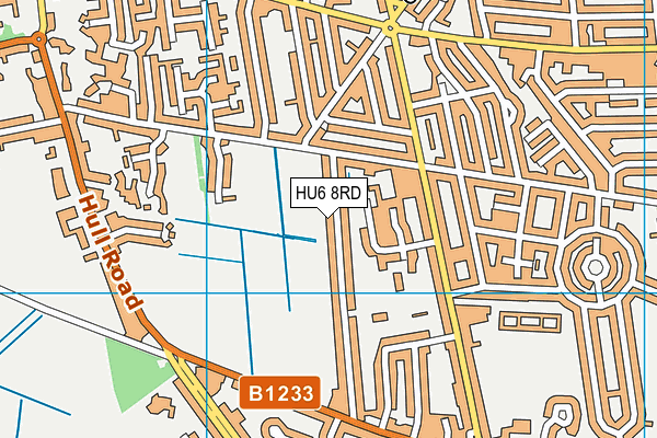 HU6 8RD map - OS VectorMap District (Ordnance Survey)