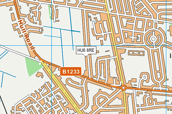 HU6 8RE map - OS VectorMap District (Ordnance Survey)