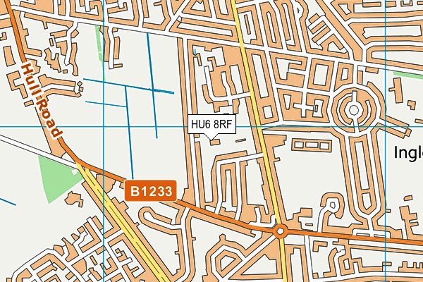 HU6 8RF map - OS VectorMap District (Ordnance Survey)