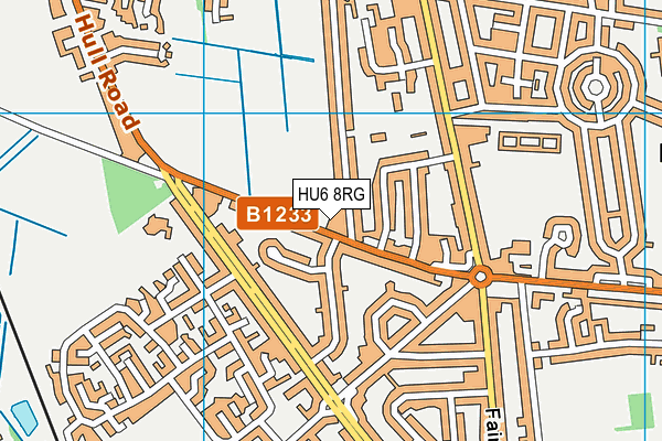 HU6 8RG map - OS VectorMap District (Ordnance Survey)