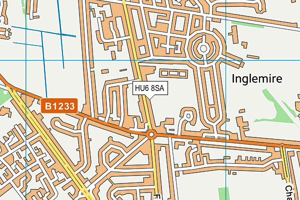 HU6 8SA map - OS VectorMap District (Ordnance Survey)