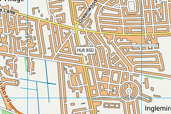 HU6 8SD map - OS VectorMap District (Ordnance Survey)