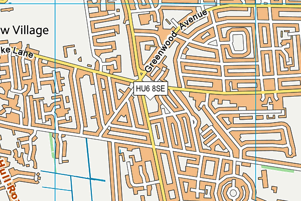 HU6 8SE map - OS VectorMap District (Ordnance Survey)
