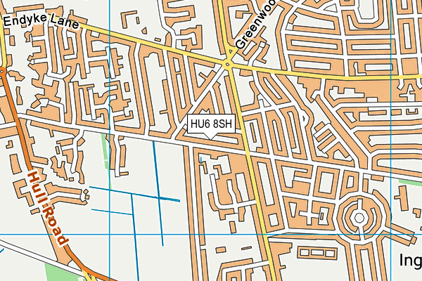 HU6 8SH map - OS VectorMap District (Ordnance Survey)