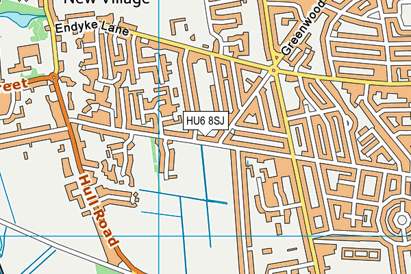 HU6 8SJ map - OS VectorMap District (Ordnance Survey)