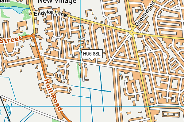 HU6 8SL map - OS VectorMap District (Ordnance Survey)