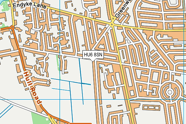 HU6 8SN map - OS VectorMap District (Ordnance Survey)