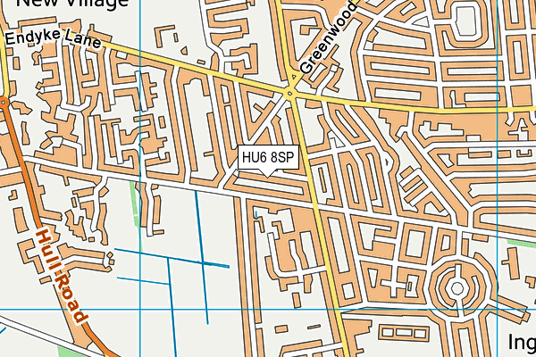 HU6 8SP map - OS VectorMap District (Ordnance Survey)