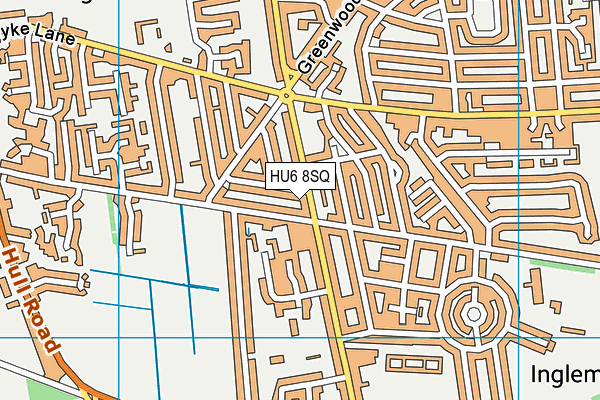 HU6 8SQ map - OS VectorMap District (Ordnance Survey)