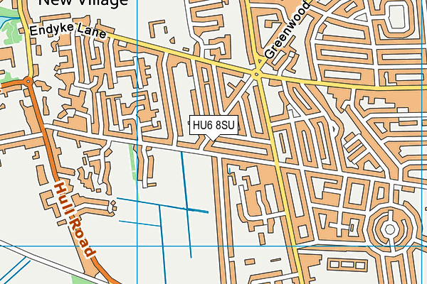 HU6 8SU map - OS VectorMap District (Ordnance Survey)