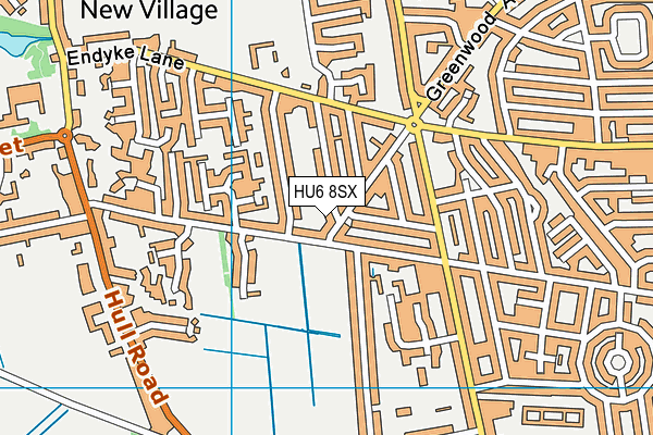 HU6 8SX map - OS VectorMap District (Ordnance Survey)