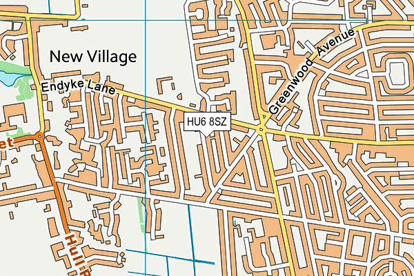 HU6 8SZ map - OS VectorMap District (Ordnance Survey)