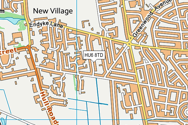 HU6 8TD map - OS VectorMap District (Ordnance Survey)