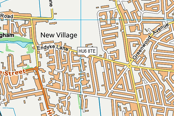 HU6 8TE map - OS VectorMap District (Ordnance Survey)
