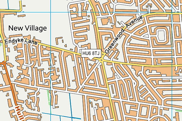 HU6 8TJ map - OS VectorMap District (Ordnance Survey)