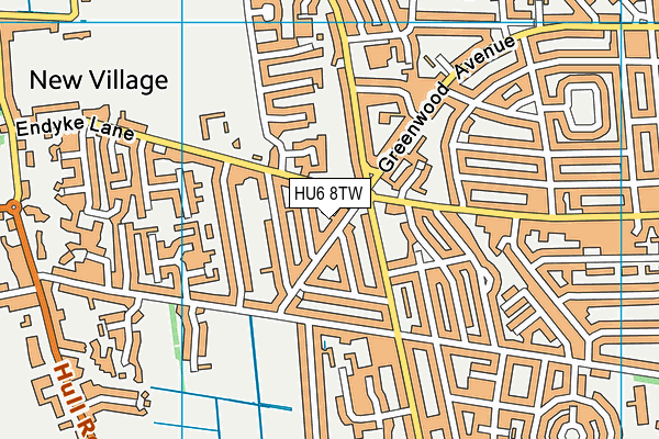 HU6 8TW map - OS VectorMap District (Ordnance Survey)