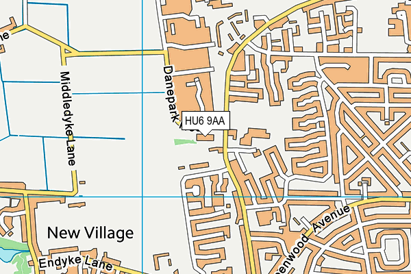 HU6 9AA map - OS VectorMap District (Ordnance Survey)