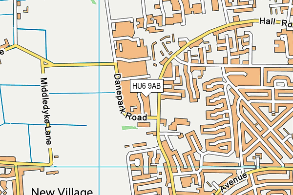 HU6 9AB map - OS VectorMap District (Ordnance Survey)