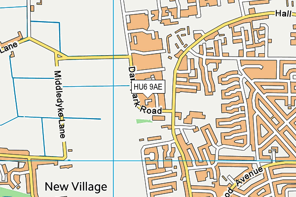 HU6 9AE map - OS VectorMap District (Ordnance Survey)