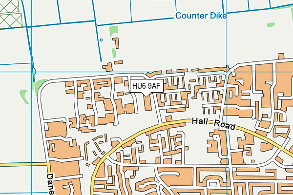 HU6 9AF map - OS VectorMap District (Ordnance Survey)