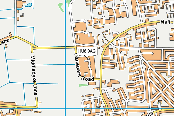 HU6 9AG map - OS VectorMap District (Ordnance Survey)