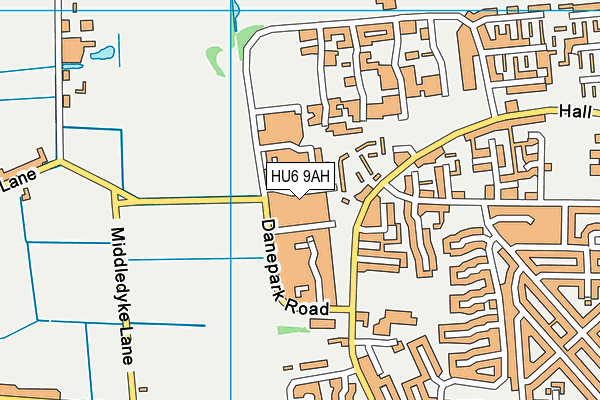 HU6 9AH map - OS VectorMap District (Ordnance Survey)
