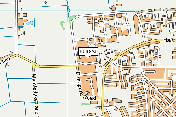 HU6 9AJ map - OS VectorMap District (Ordnance Survey)