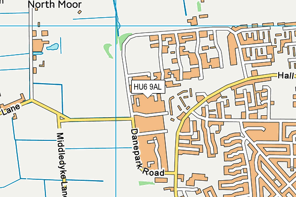 HU6 9AL map - OS VectorMap District (Ordnance Survey)