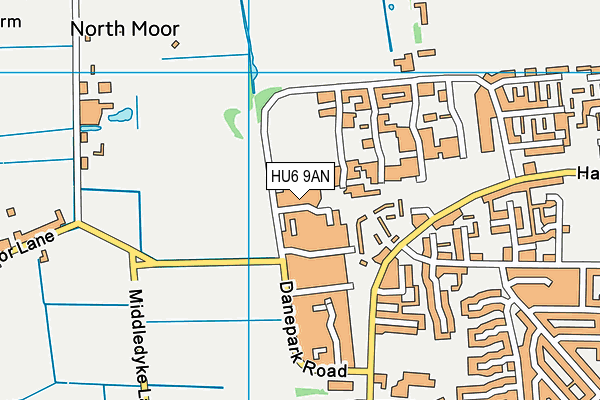 HU6 9AN map - OS VectorMap District (Ordnance Survey)