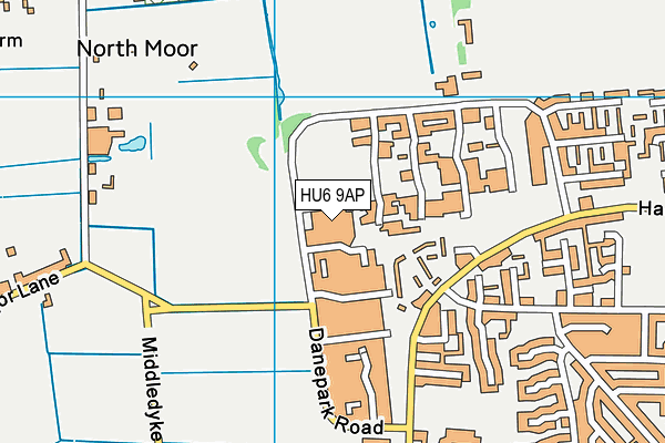 HU6 9AP map - OS VectorMap District (Ordnance Survey)