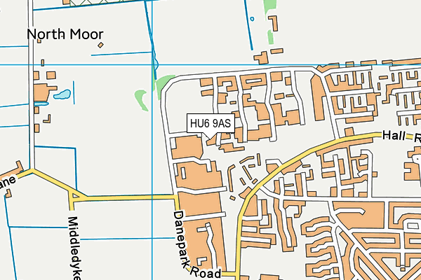 HU6 9AS map - OS VectorMap District (Ordnance Survey)