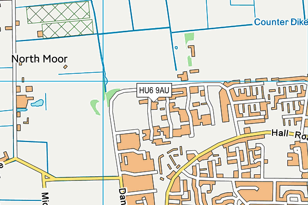 HU6 9AU map - OS VectorMap District (Ordnance Survey)