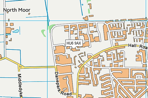 HU6 9AX map - OS VectorMap District (Ordnance Survey)