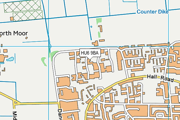 HU6 9BA map - OS VectorMap District (Ordnance Survey)
