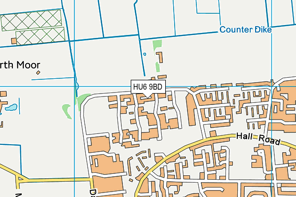HU6 9BD map - OS VectorMap District (Ordnance Survey)
