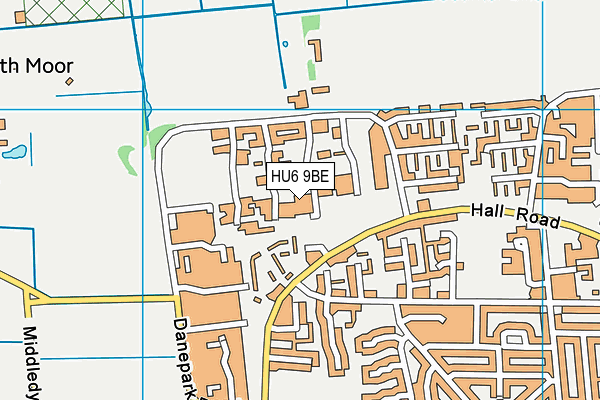 HU6 9BE map - OS VectorMap District (Ordnance Survey)