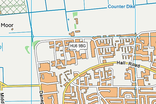 HU6 9BG map - OS VectorMap District (Ordnance Survey)