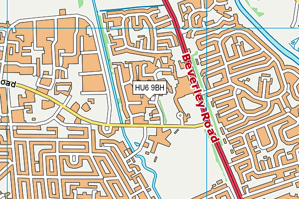 HU6 9BH map - OS VectorMap District (Ordnance Survey)